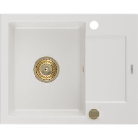 Zlewozmywak wpuszczany Mexen Enzo 1-komorowy biały 576x465 mm  6506571005-20-G 1 szt.