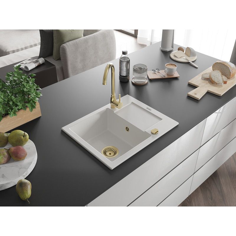 Zlewozmywak wpuszczany Mexen Enzo 1-komorowy biały 576x465 mm  6506571005-20-G 1 szt.
