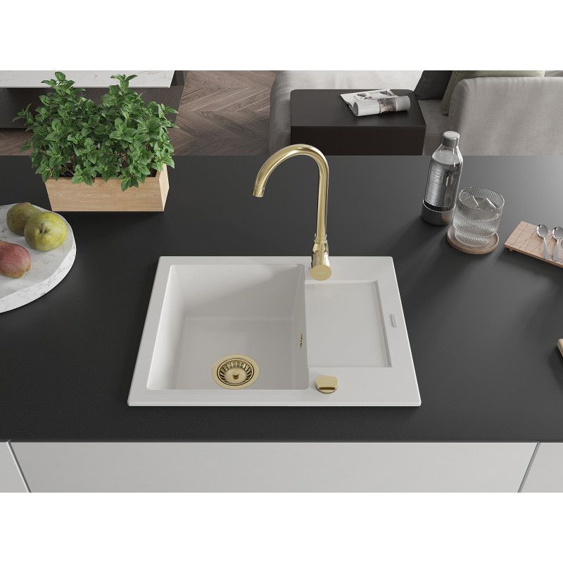Zlewozmywak wpuszczany Mexen Enzo 1-komorowy biały 576x465 mm  6506571005-20-G