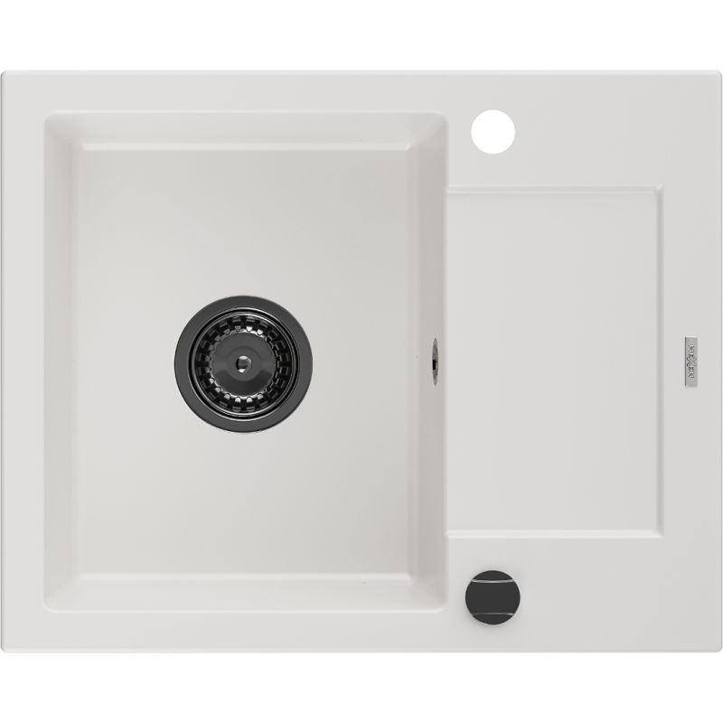 Zlewozmywak wpuszczany Mexen Enzo 1-komorowy czarno-srebrny 576x465 mm  - 6506571005-73 1 szt.