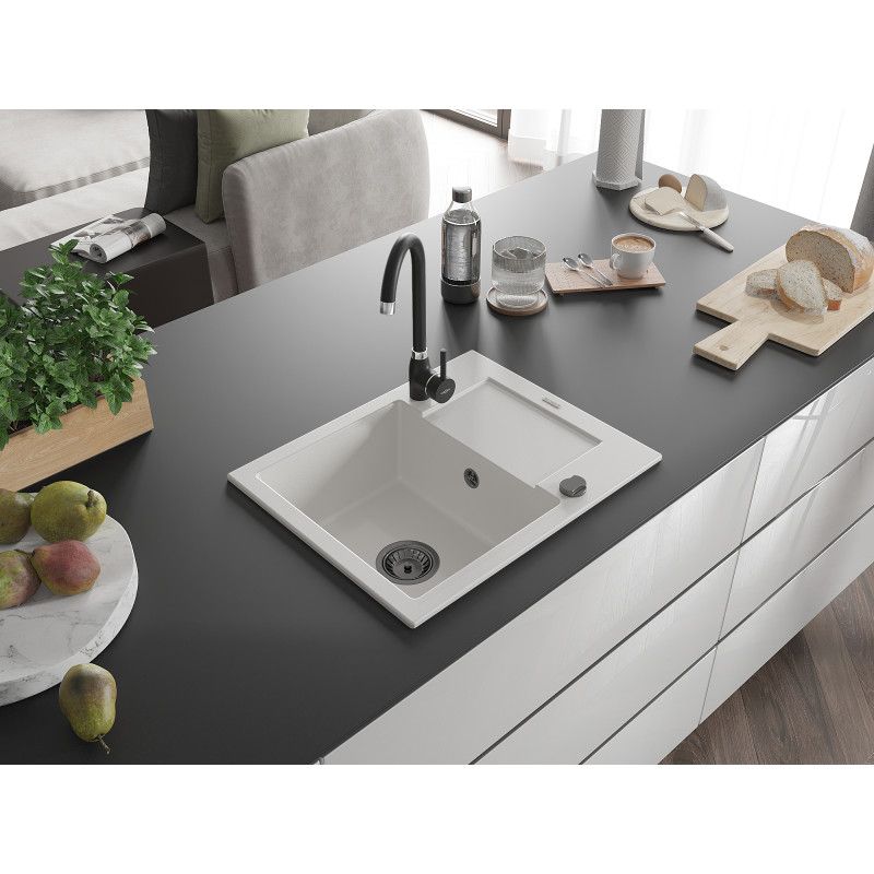 Zlewozmywak wpuszczany Mexen Enzo 1-komorowy czarno-srebrny 576x465 mm  - 6506571005-73 1 szt.
