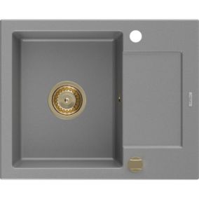 Zlewozmywak wpuszczany Mexen Enzo 1-komorowy szary 576x465 mm  - 6506571005-71 1 szt.