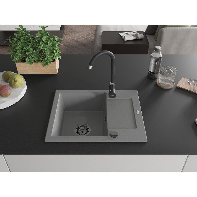 Zlewozmywak wpuszczany Mexen Enzo 1-komorowy szary 576x465 mm  6506571005-71-B