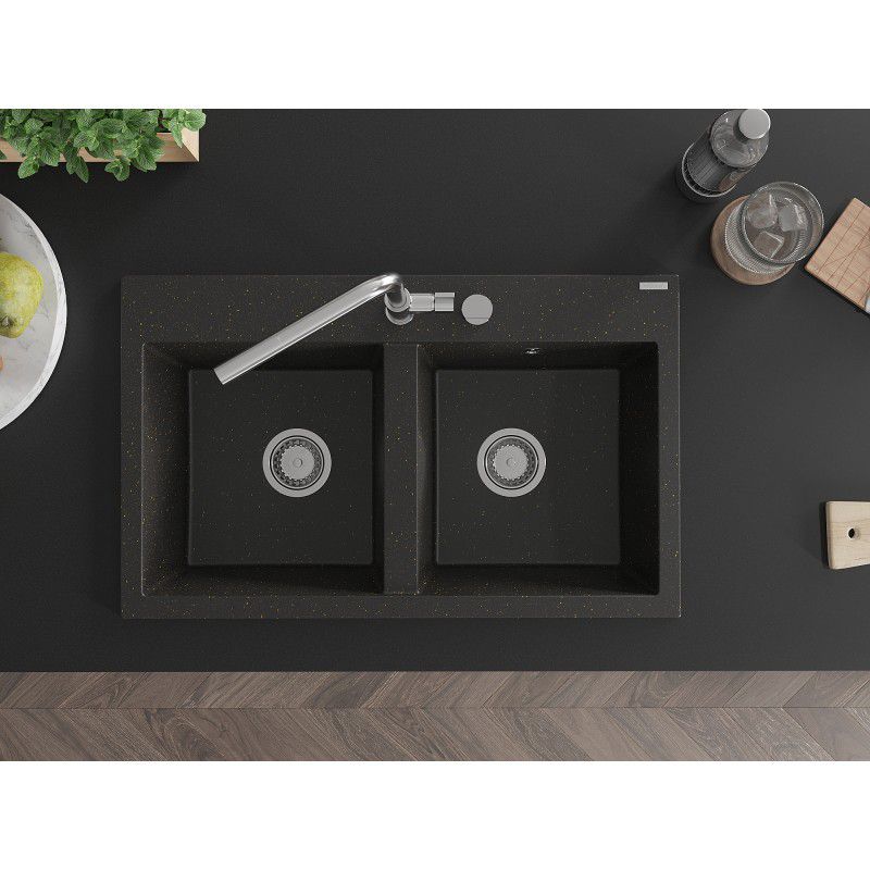 Zlewozmywak wpuszczany Mexen Hektor 2-komorowy szary 800x480 mm  - 6521802000-71-G 1 szt.