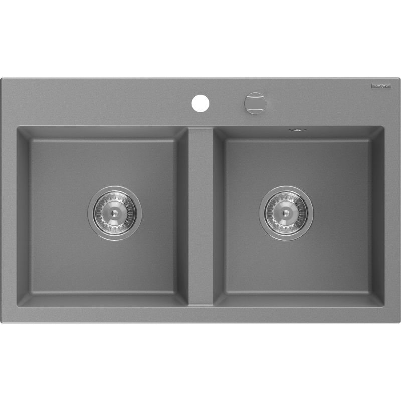 Zlewozmywak wpuszczany Mexen Hektor 2-komorowy szary 800x490 mm  6521802000-71 1 szt.