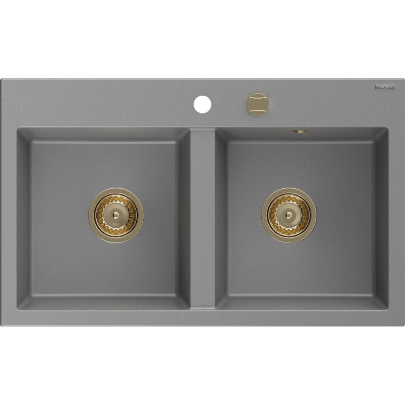 Zlewozmywak wpuszczany Mexen Hektor 2-komorowy szary 800x490 mm  - 6521802000-71-B 1 szt.