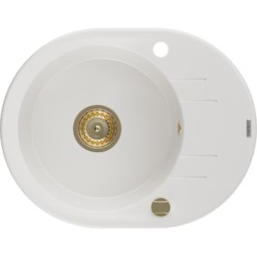 Zlewozmywak wpuszczany Mexen Kevin 1-komorowy biały 586x458 mm  6517581005-20-G 1 szt.