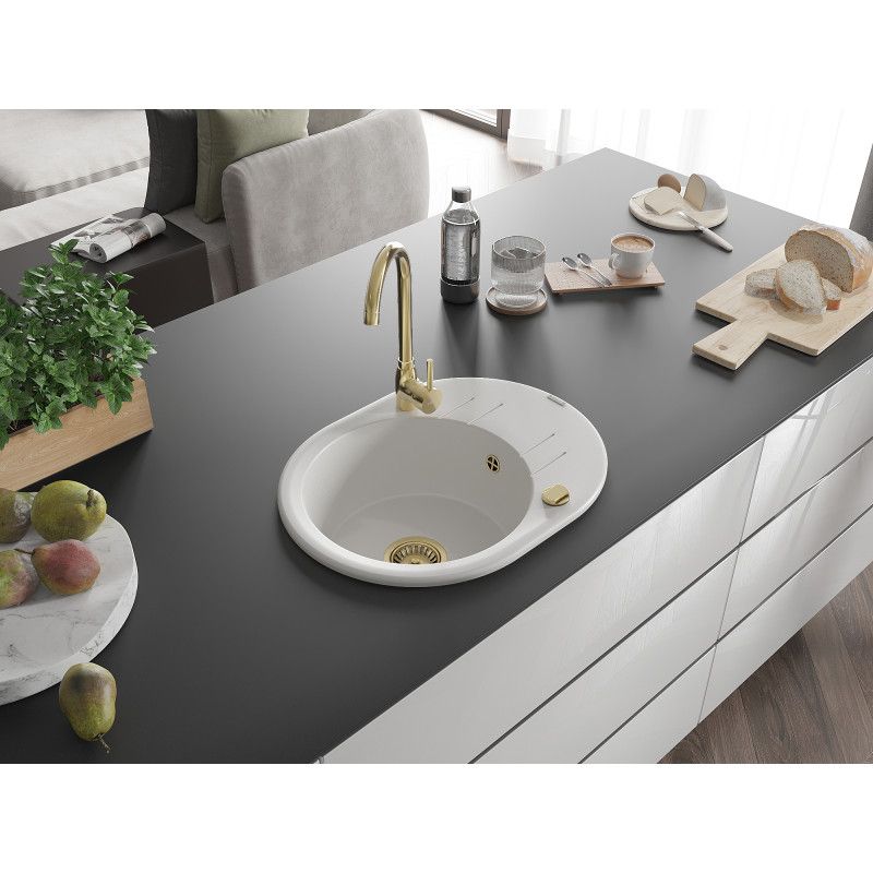 Zlewozmywak wpuszczany Mexen Kevin 1-komorowy biały 586x458 mm  6517581005-20-G