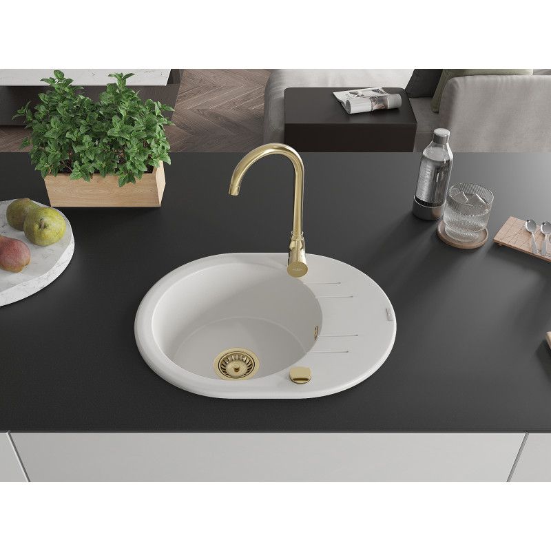 Zlewozmywak wpuszczany Mexen Kevin 1-komorowy biały 586x458 mm  6517581005-20-G