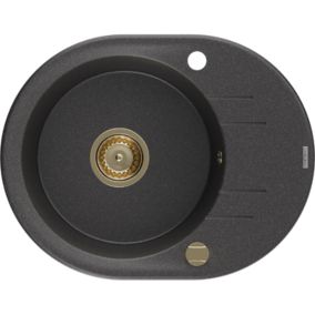 Zlewozmywak wpuszczany Mexen Kevin 1-komorowy czarny nakrapiany 586x458 mm  6517581005-76-G 1 szt.