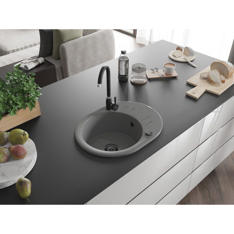 Zlewozmywak wpuszczany Mexen Kevin 1-komorowy szary 586x458 mm  6517581005-71-B 1 szt.