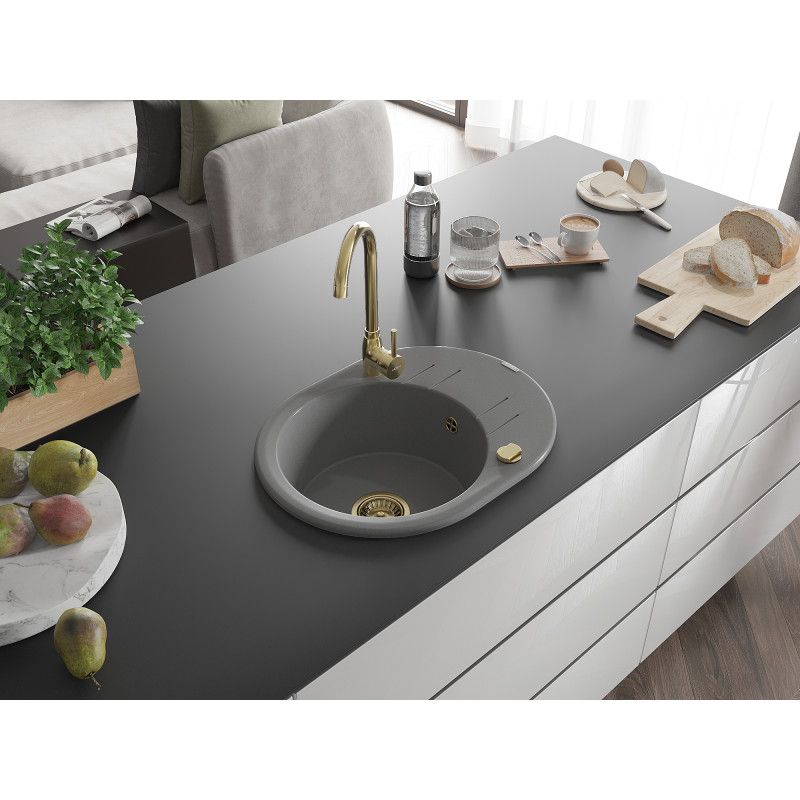 Zlewozmywak wpuszczany Mexen Kevin 1-komorowy szary 586x458 mm  6517581005-71-G