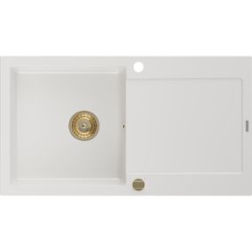 Zlewozmywak wpuszczany Mexen Leo 1-komorowy biały 900x500 mm  - 6501901010-20-B 1 szt.