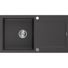 Zlewozmywak wpuszczany Mexen Leo 1-komorowy czarny nakrapiany 900 x 500 mm 1 szt.