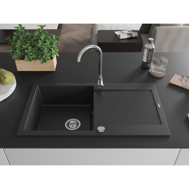 Zlewozmywak wpuszczany Mexen Leo 1-komorowy czarny nakrapiany 900 x 500 mm  - 6501901010-76 1 szt.