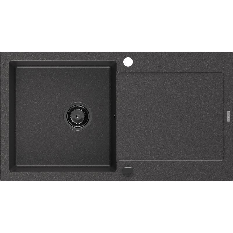 Zlewozmywak wpuszczany Mexen Leo 1-komorowy czarny/srebrny metalik 900x500 mm  - 6501901010-73 1 szt.
