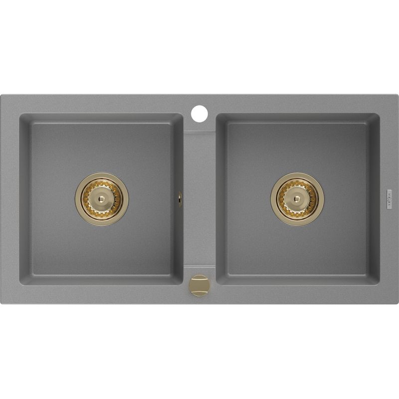 Zlewozmywak wpuszczany Mexen Mario 2-komorowy szary 820x436 mm  6504822000-71-G 1 szt.