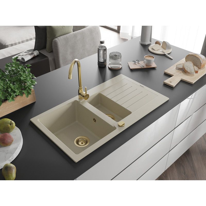 Zlewozmywak wpuszczany Mexen Matias 1,5-komorowy beżowy 900x505 mm  - 6502901505-69 1 szt.