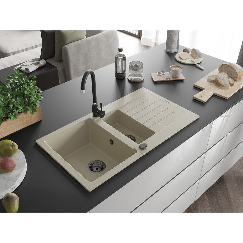 Zlewozmywak wpuszczany Mexen Matias 1,5-komorowy biały 900x505 mm  - 6502901505-20 1 szt.