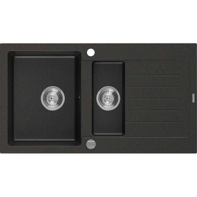 Zlewozmywak wpuszczany Mexen Matias 1,5-komorowy czarno/złoty 900x505 mm  - 6502901505-75-B 1 szt.