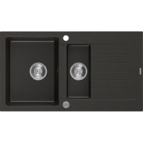 Zlewozmywak wpuszczany Mexen Matias 1,5-komorowy czarno/złoty 900x505 mm  - 6502901505-75-B 1 szt.