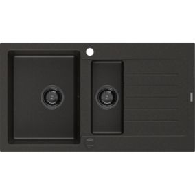 Zlewozmywak wpuszczany Mexen Matias 1,5-komorowy czarny 900x505 mm  - 6502901505-77-B 1 szt.