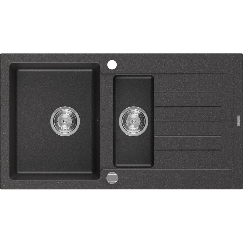 Zlewozmywak wpuszczany Mexen Matias 1,5-komorowy czarny nakrapiany 900x505 mm  - 6502901505-76-G 1 szt.