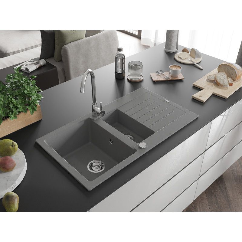 Zlewozmywak wpuszczany Mexen Milo 1 komora czarny 435x410 mm  - 6505441000-77-B 1 szt.