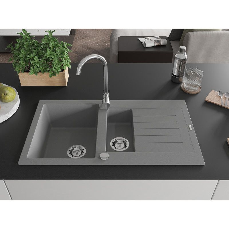 Zlewozmywak wpuszczany Mexen Milo 1 komora czarny 435x410 mm  - 6505441000-77-B 1 szt.