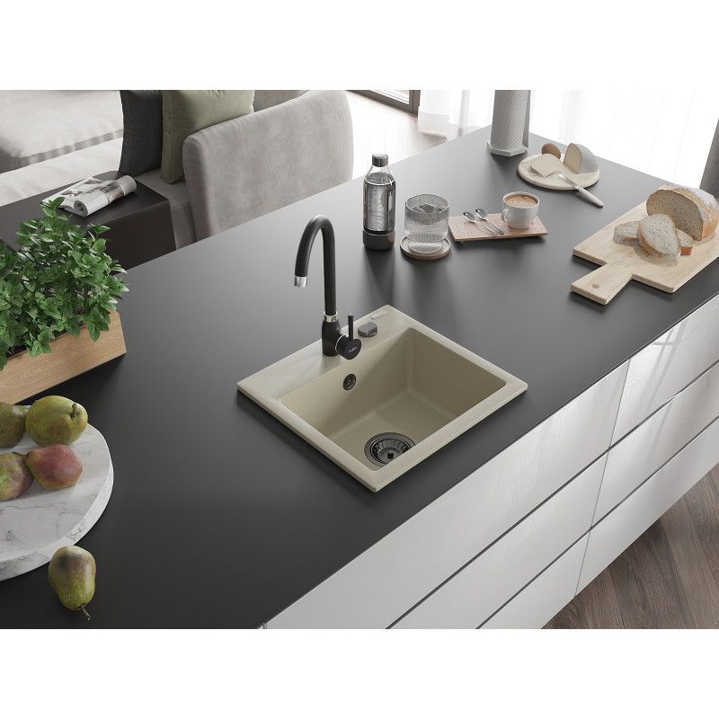 Zlewozmywak wpuszczany Mexen Milo 1-komorowy beżowy 435x410 mm  6505441000-69-B 1 szt.
