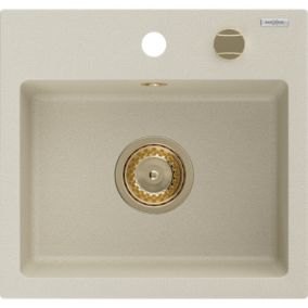 Zlewozmywak wpuszczany Mexen Milo 1-komorowy beżowy 435x410 mm  6505441000-69-G