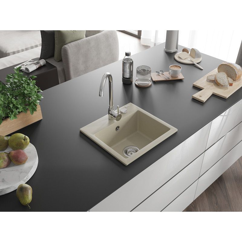 Zlewozmywak wpuszczany Mexen Milo 1-komorowy biały 435x410 mm  - 6505441000-20 1 szt.