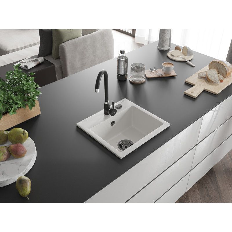 Zlewozmywak wpuszczany Mexen Milo 1-komorowy biały 435x410 mm  6505441000-20-B 1 szt.