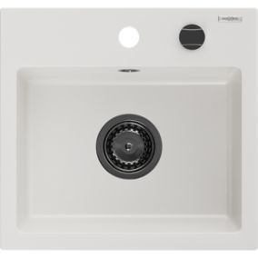 Zlewozmywak wpuszczany Mexen Milo 1-komorowy biały 435x410 mm  6505441000-20-B