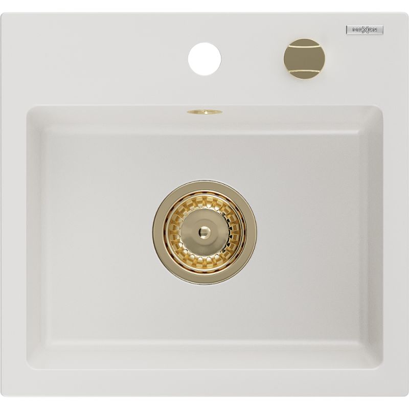 Zlewozmywak wpuszczany Mexen Milo 1-komorowy biały 435x410 mm  6505441000-20-G 1 szt.