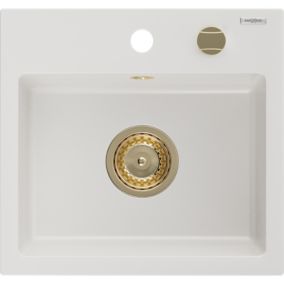 Zlewozmywak wpuszczany Mexen Milo 1-komorowy biały 435x410 mm  6505441000-20-G 1 szt.
