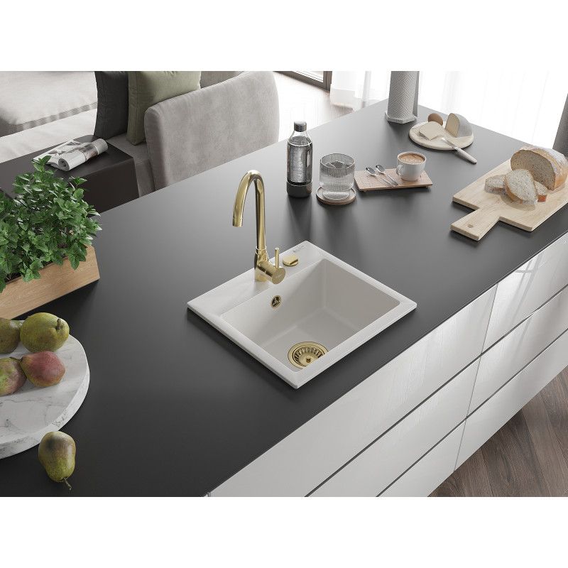 Zlewozmywak wpuszczany Mexen Milo 1-komorowy biały 435x410 mm  6505441000-20-G 1 szt.