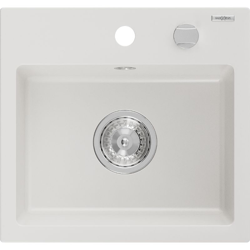 Zlewozmywak wpuszczany Mexen Milo 1-komorowy czarno-srebrny 435x410 mm  - 6505441000-73 1 szt.