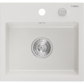 Zlewozmywak wpuszczany Mexen Milo 1-komorowy czarno-srebrny 435x410 mm  - 6505441000-73 1 szt.