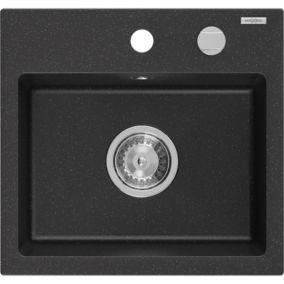 Zlewozmywak wpuszczany Mexen Milo 1-komorowy czarny 435x410 mm  - 6505441000-77 1 szt.