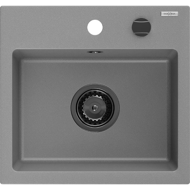 Zlewozmywak wpuszczany Mexen Milo 1-komorowy szary 435x410 mm  6505441000-71-B