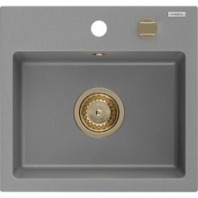 Zlewozmywak wpuszczany Mexen Milo 1-komorowy szary 435x410 mm  6505441000-71-G 1 szt.