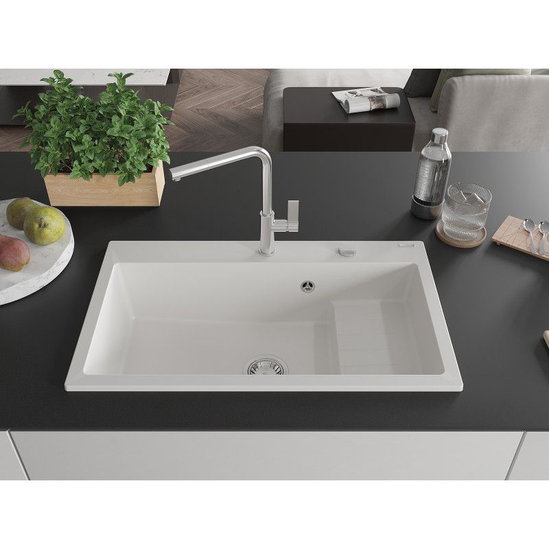 Zlewozmywak wpuszczany Mexen Omar 1-komorowy biały 800x480 mm 1 szt.