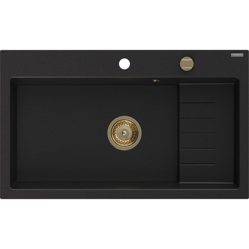 Zlewozmywak wpuszczany Mexen Omar 1-komorowy czarny 800 x 480 mm 1 szt.