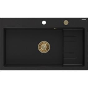 Zlewozmywak wpuszczany Mexen Omar 1-komorowy czarny 800 x 480 mm 1 szt.