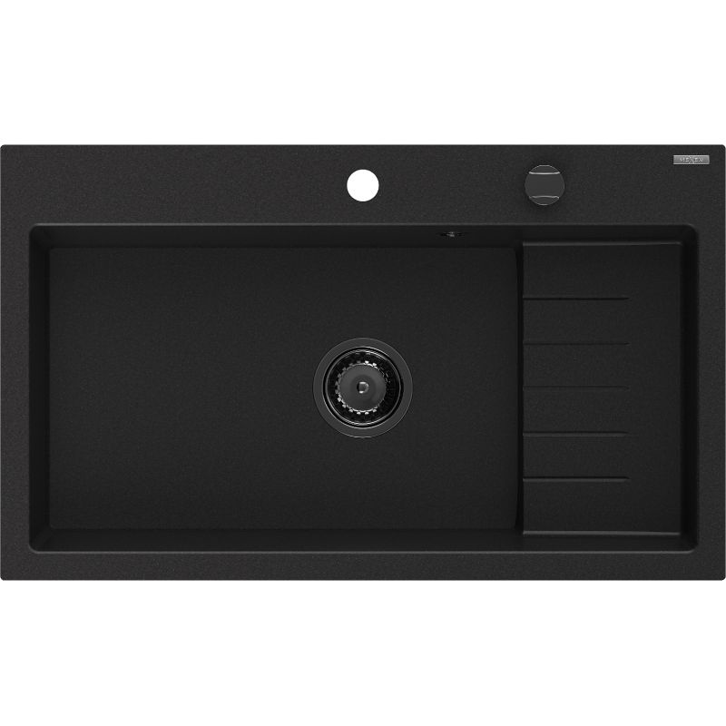 Zlewozmywak wpuszczany Mexen Omar 1-komorowy czarny 800x480 mm 1 szt.