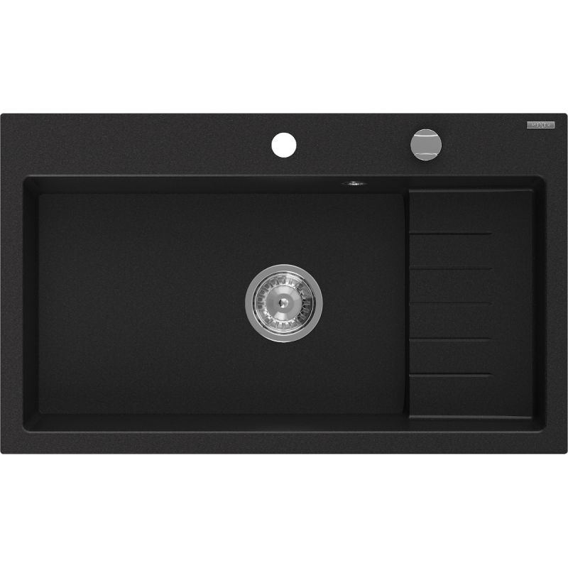 Zlewozmywak wpuszczany Mexen Omar 1-komorowy czarny 800x480 mm  6520801005-77 1 szt.