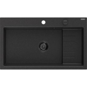 Zlewozmywak wpuszczany Mexen Omar 1-komorowy czarny/złoty metalik 800x480 mm  - 6520801005-75-B 1 szt.