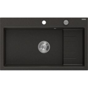 Zlewozmywak wpuszczany Mexen Omar 1-komorowy czarny/złoty metalik 800x480 mm  6520801005-75