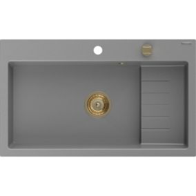 Zlewozmywak wpuszczany Mexen Omar 1-komorowy szary 800x480 mm  6520801005-71-G 1 szt.